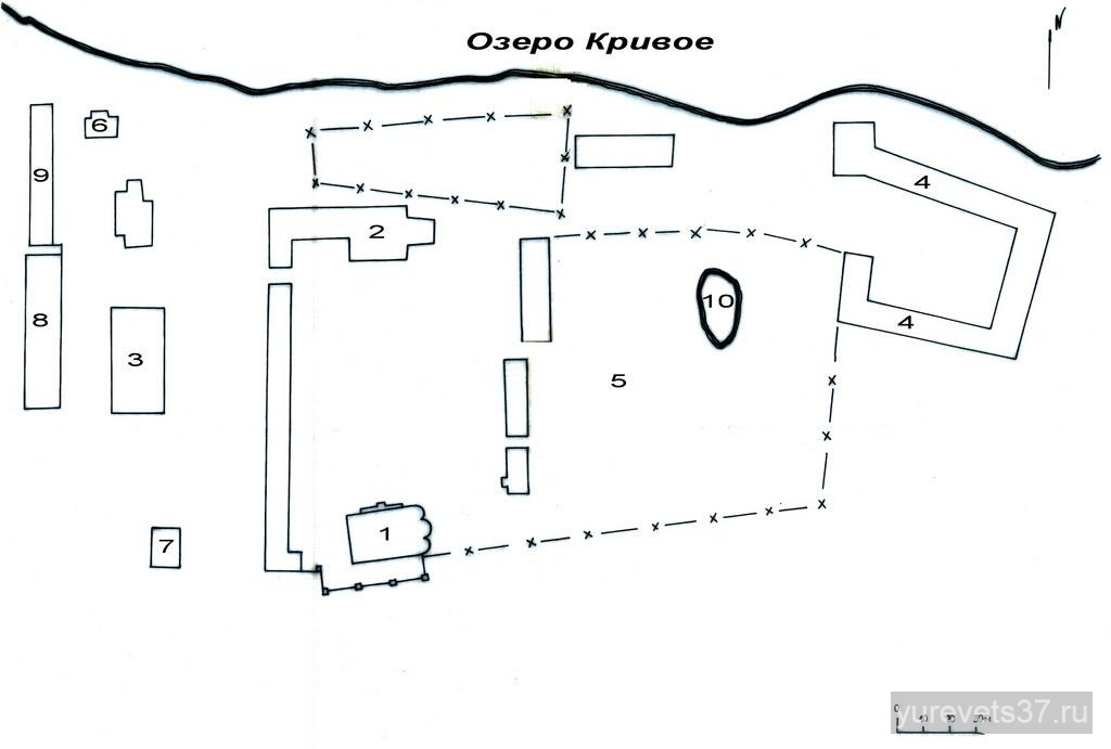 План бывшего Кривоезерского монастыря 1931 г.